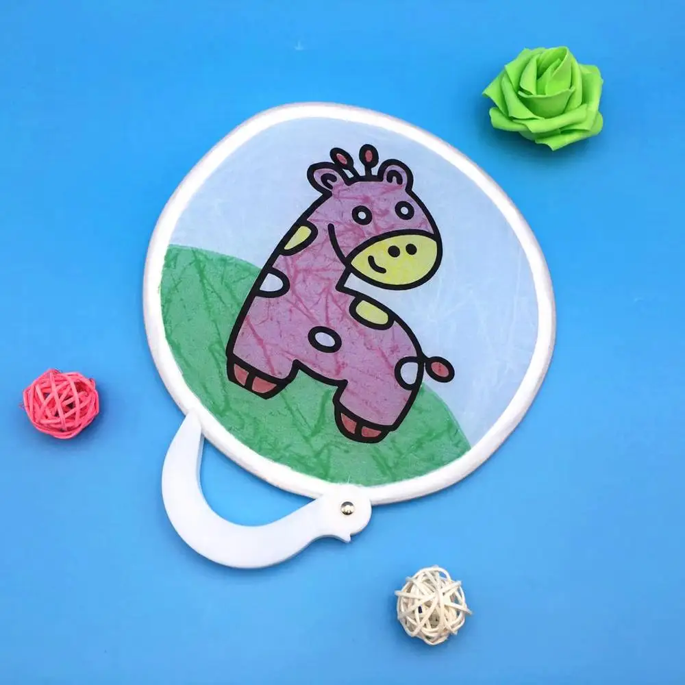 Happyxuan 8 шт./Партия DIY Детские ручные вентиляторы ткань круглый складной
