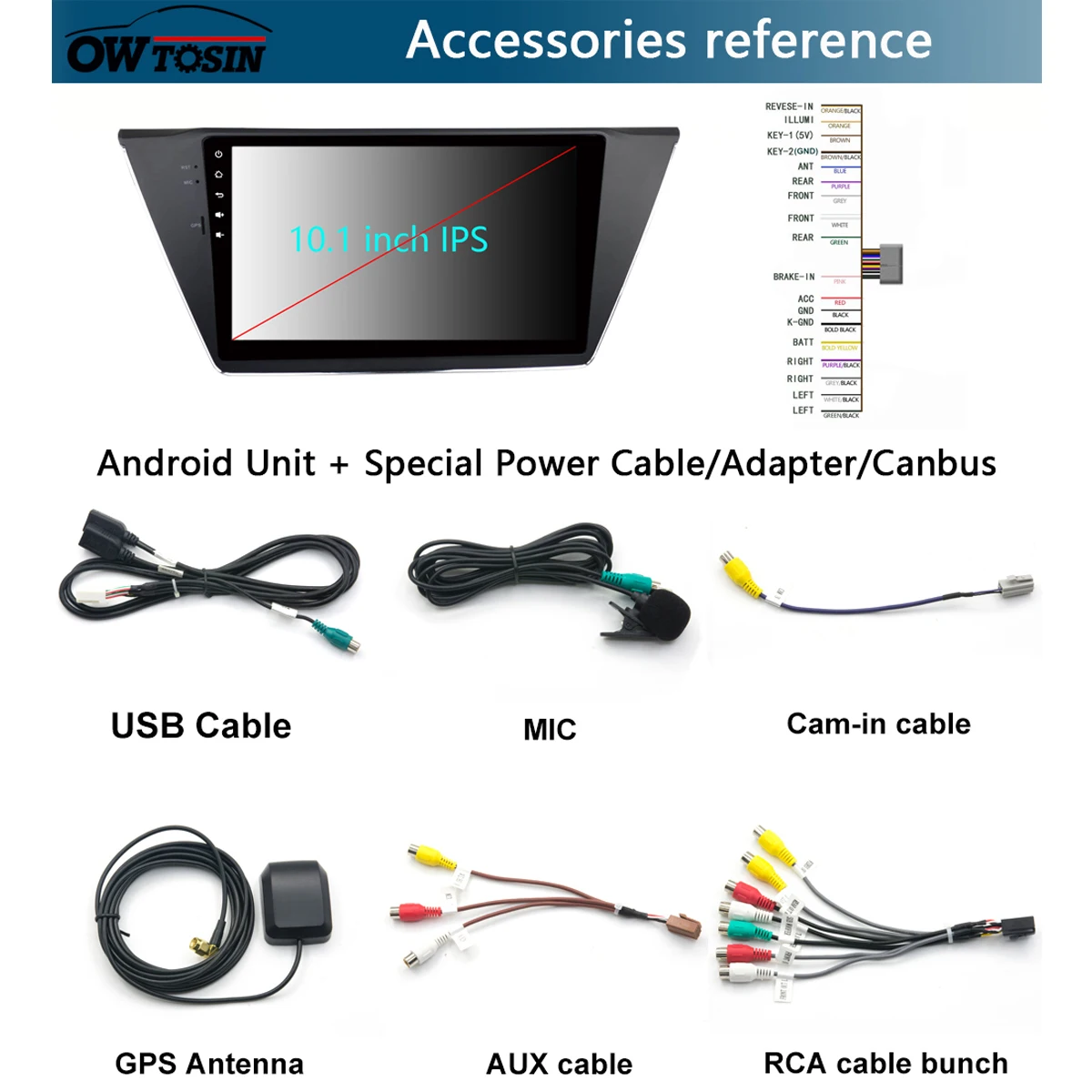 Top 10.1"IPS 8 Core Android 9.0 4G RAM+64G ROM Car Radio GPS Player For Volkswagen VW Touran 2015 2016 2017 DSP CarPlay Parrot BT 4