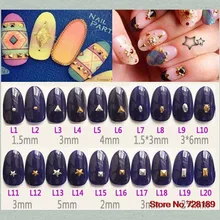 Мини точечные Шпильки для ногтей Квадратные золотые 3D металлические заклепки украшения для ногтей Стразы треугольные серебряные инструменты для ногтей