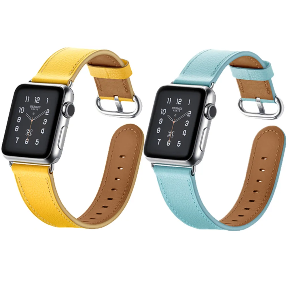 

Genuine Leather strap for apple watch Leather band 42mm 38mm iwatch serise 3/2/1 wrist bracelet blet watchband+metal buckle