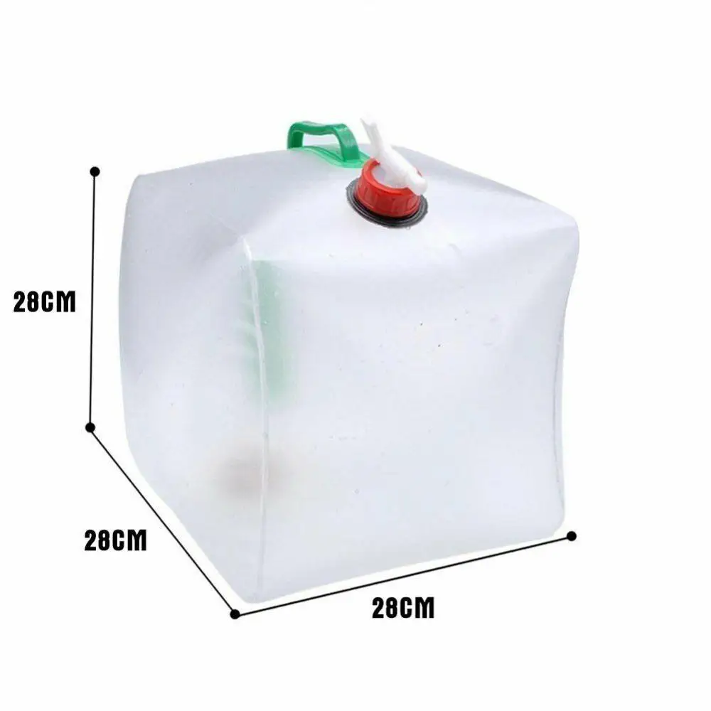 5 Gallon/20L Portable Water Bag Collapsible PVC Water Container Outdoor Camping Mountaineering Backpack Cycling Water Carrier 