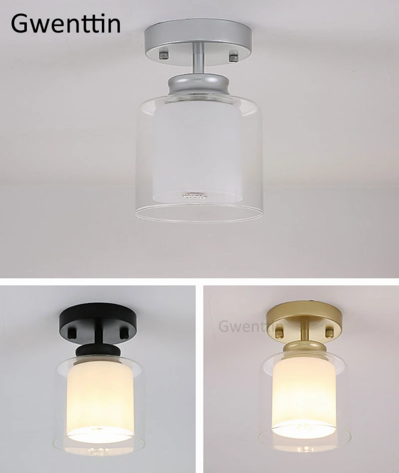 Скандинавские стеклянные потолочные лампы Современные светодиодные потолочные лампы для гостиной ступеньки спальни осветительные