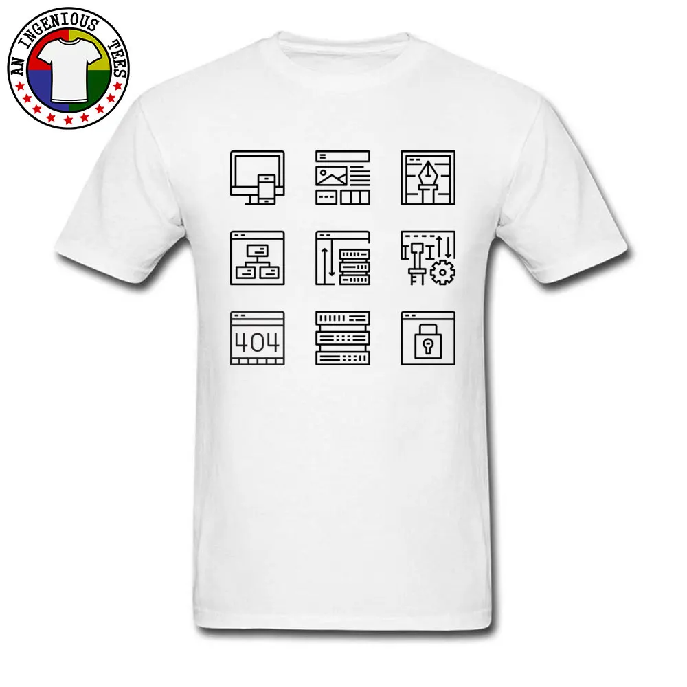 Web Design Programming Fashion Men T Shirts O-Neck Short Sleeve Pure Cotton Tops T Shirt Casual Tops Shirts Drop Shipping Web Design Programming white