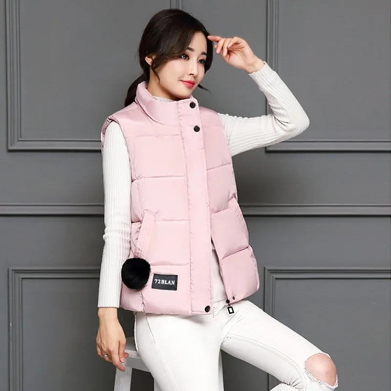 YAGENZ пуховый хлопковый жилет женская куртка осенняя и зимняя одежда пальто женский жилет короткое студенческое пальто Twotwinstyle пальто без рукавов - Цвет: Pink