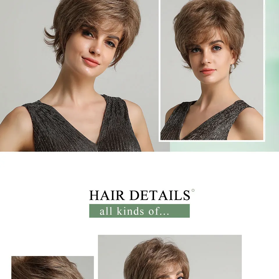 Haircube " короткий синтетический женский парик с боковой челкой смешанные 50% настоящие человеческие волосы естественный вид и длительный стиль