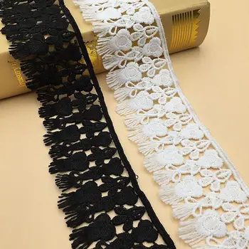 

15Yards Embroidered Tassel Lace Fringe Trims Sewing Applique White Lace Ribbon Tape Wedding Party Decor Craft Dentelle Blanche