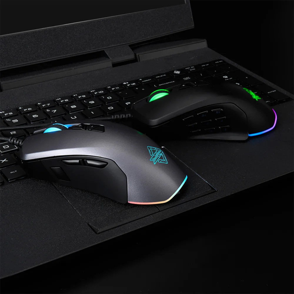 AJAZZ модульная Проводная игровая мышь 5000 dpi оптический датчик RGB компьютерная мышь с подсветкой Магнитная конкурентоспособная модульная(черный