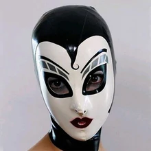 Сексуальное экзотическое женское белье унисекс черные латексные драматические капоты Фетиш капюшон резиновая маска полное лицо с задней молнией Косплей Маска