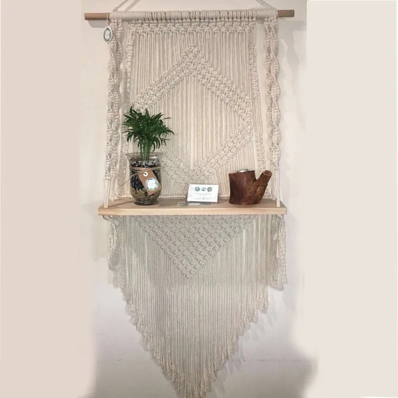 Hand knitted Nordic tapestry bohemian wall hanging decoration painting