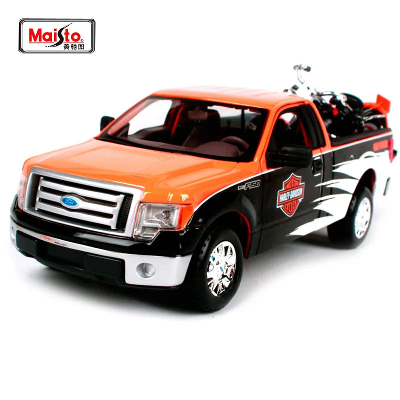 

Maisto 1:27 Ford F-150 STX Pickup With 1958 Harley FLH DUO GLIDE Motorcycle Bike Diecast Model Car Toy New In Box Free Shipping