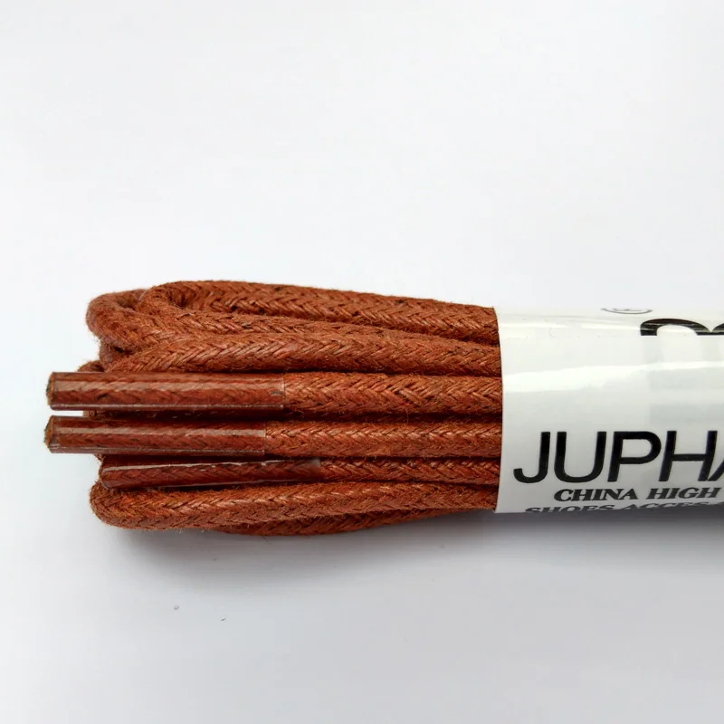 JUP1-12 Pair Red Brown High Quality Laces Unisex Sneakers Sports Rounds Wax Cotton Shoelaces Waxed  Shoes Popular Worldwide Sale