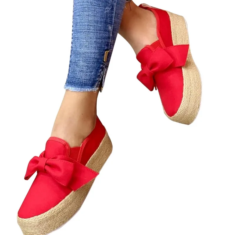 SHUJIN/ г.; весенняя женская обувь на плоской подошве; кроссовки на платформе; слипоны на плоской подошве; Кожаные Замшевые женские лоферы; мокасины; повседневная обувь - Цвет: Red