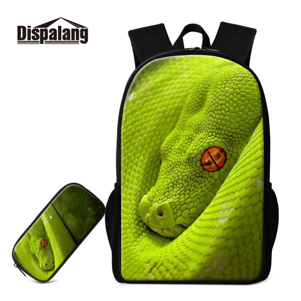 Dispalang Cetakan Berkualitas Tinggi 3d Ular Di Ransel Kartun Remaja Ransel Dengan Pensil Case Tas Kasual Daypacks Untuk Siswa Ransel Aliexpress