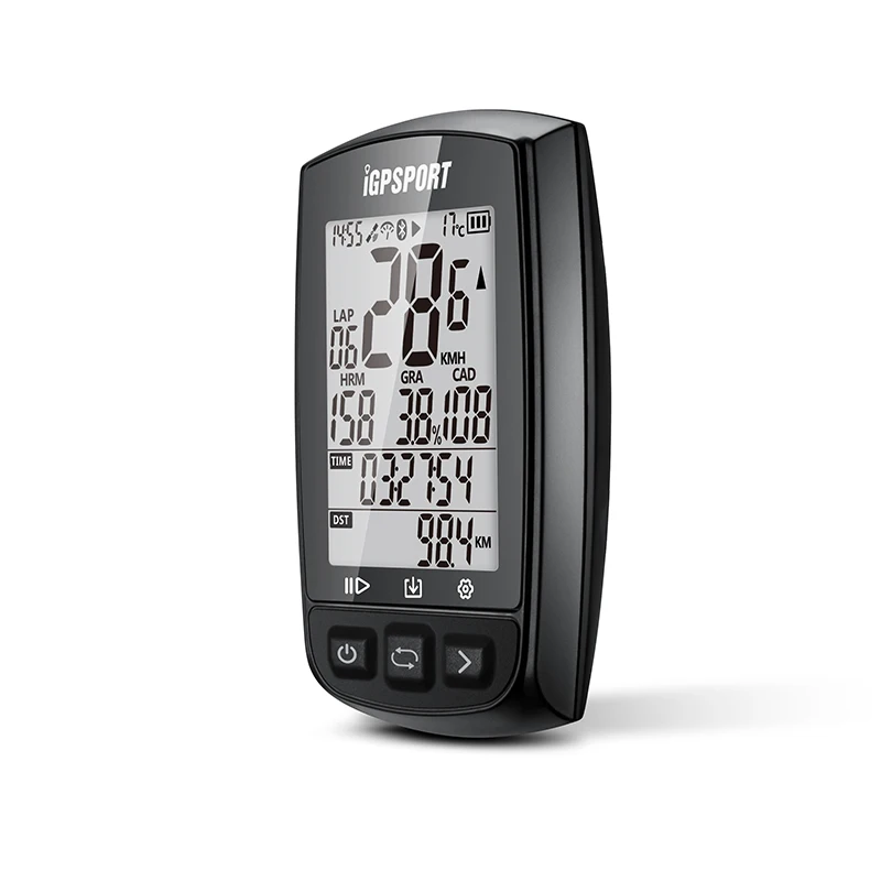 IGPSPORT Cycling Backlit Screen Stopwatch GPS Cycle Computer Black with Bracket