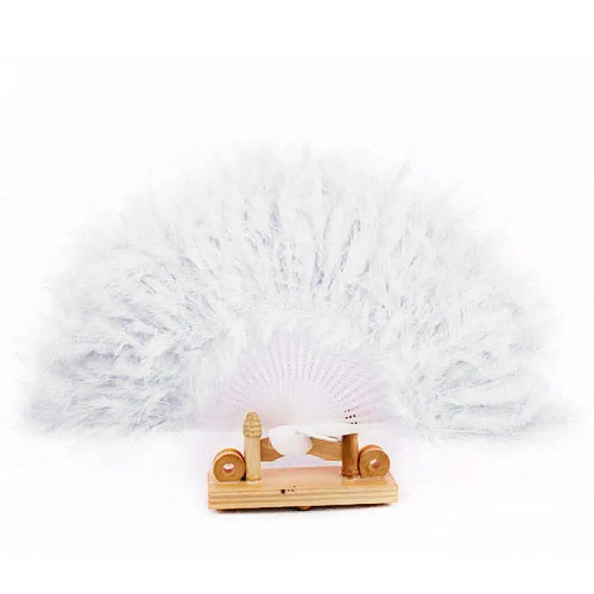 Хороший веер с перьями для танцев, реквизит для рук, гусиное перо, складной веер для свадьбы, Wonderful3.06 - Цвет: Белый