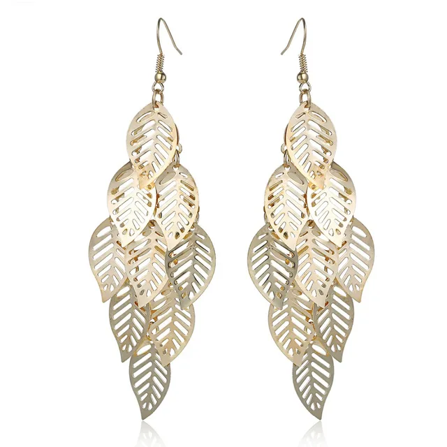 Hot Ing Metal Gold Leaf Earrings Dangle Earring For Hot Ing Metal Gold Leaf Earrings Dangle Earring For Women Gift