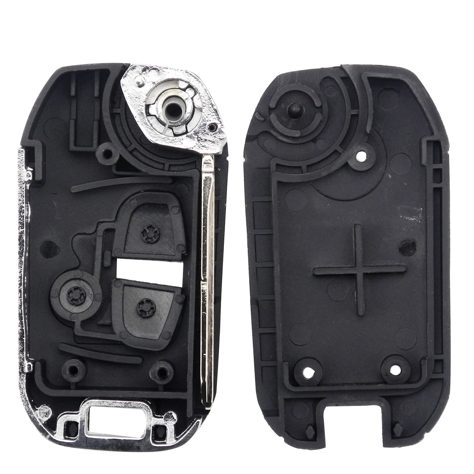 jingyuqin 10pcs Modified For Mitsubishi Lancer EX Evolution Grandis Outlander Blank Key Shell Fob Cover Left Blade Flip Folding