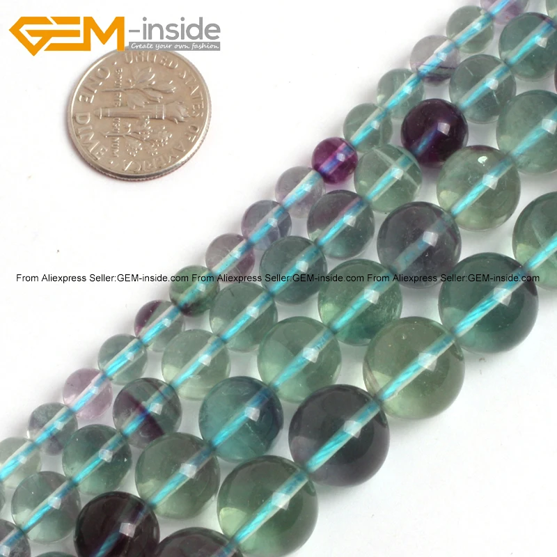 

Gem-inside 6-12mm Wholesale Natural AAA Grade Rainbow Fluorite Quartz Beads For Jewelry Making Beads 15'' DIY Bracelet Necklace