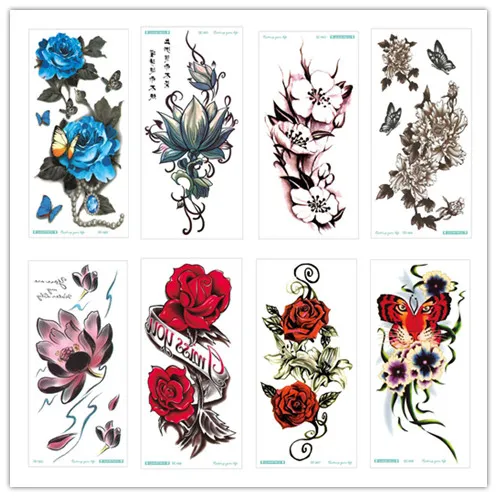 Waterproof Temporary Tattoos Flower Stickers Beauty Health Body Arm Art Women Girl Female Sexy Makeup 8 Styles
