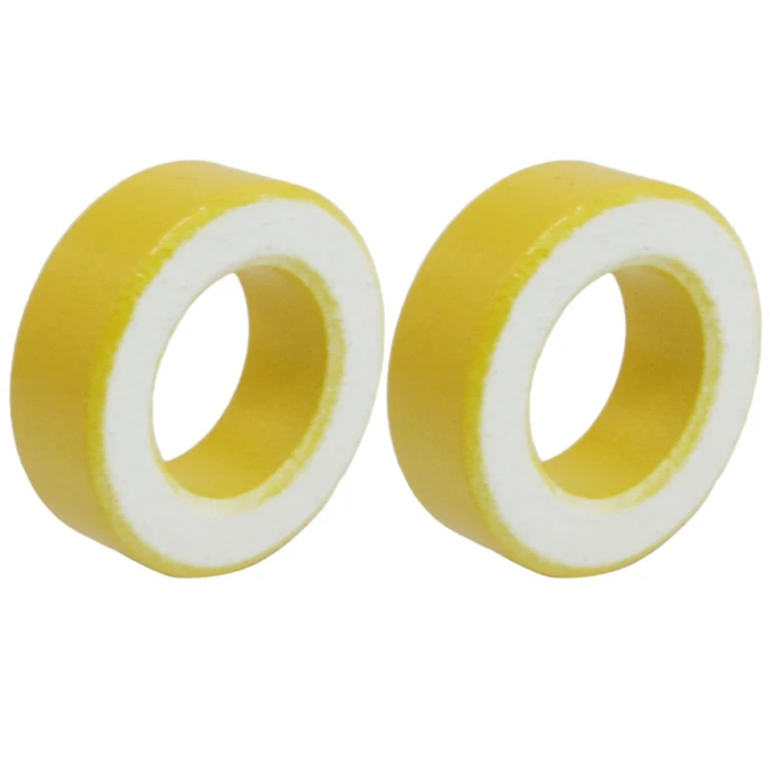 

2 Pcs 33mm x 19mm x 11mm Yellow White Iron Core Ferrite Rings Toroid