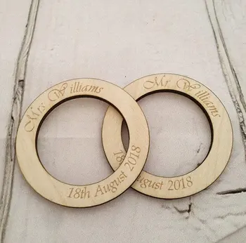 

Custom wooden napkin rings. Personalised rustic wedding napkin holder. Birch wood napkin ring.