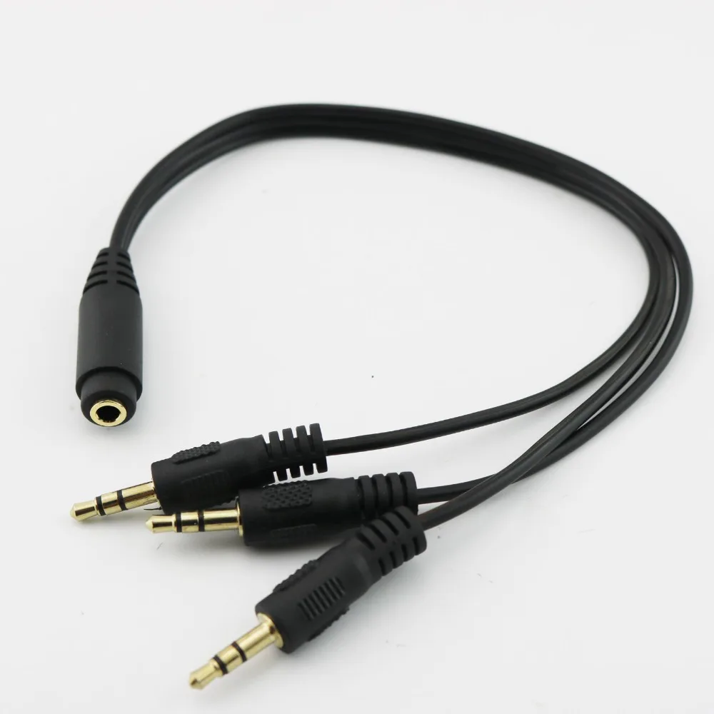 10x Gold Plated 3 5mm TRS Stereo Female 3 Pole Jack to 3x 1 8 3 Pole Male Plug Audio Headphone Adapter Splitter Cable 30cm 1ft