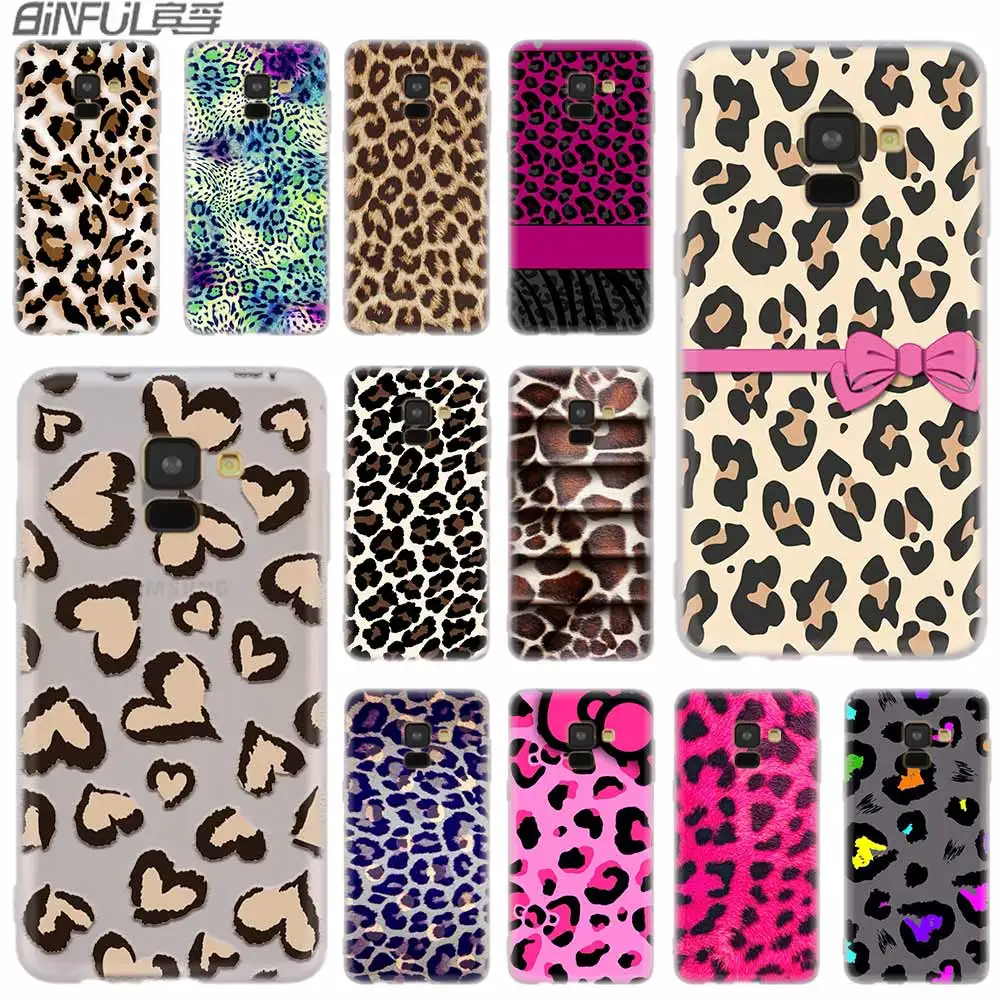 

Cover Silicone case For Samsung Galaxy A6 A8 A9 A7 A5 A3 Plus 2018 2017 2016 2015 A6S Star leopard print scrun