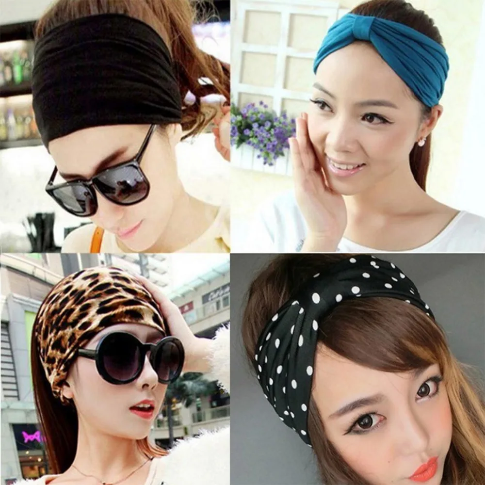 

Fabric Headbands Hairbands Brown Leopard Print Red Rose Pink Blue Green Orange Yellow Woman 54cm, 1 Pcs