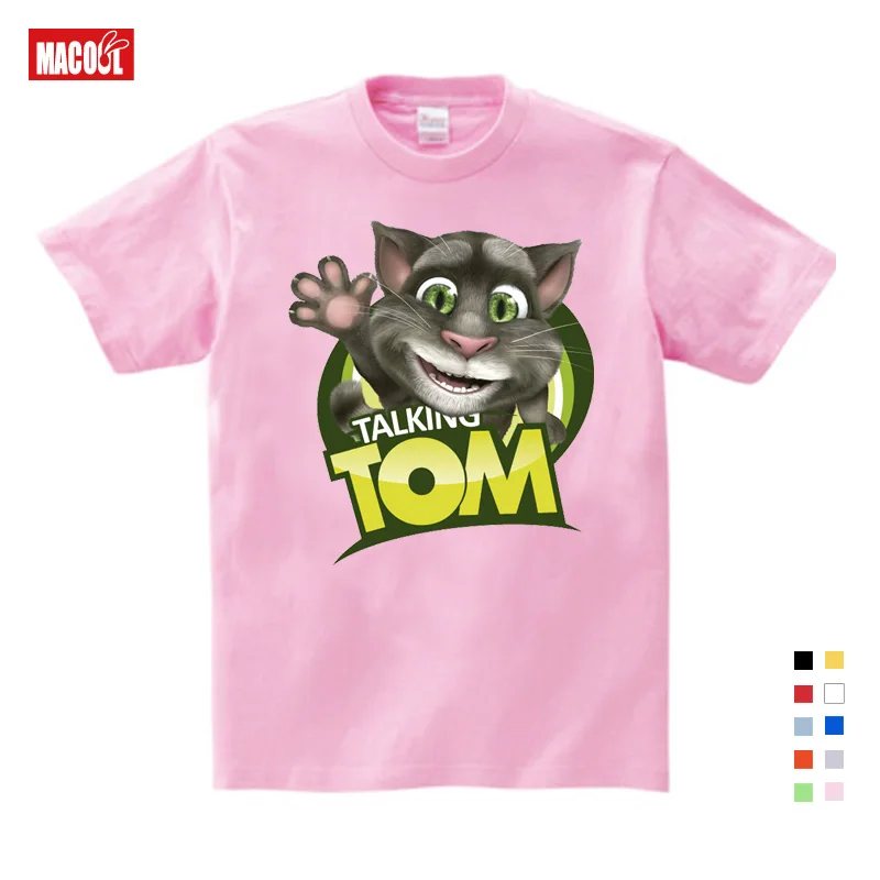 The Children's Favourite Online Games Can Talking Tom Cat Prints Child Summer Shirt Cat Tom and His Friends Cartoon Costumes 5T