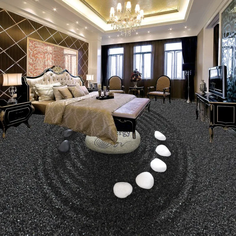 

Free shipping custom flooring mural Cobblestone bathroom self-adhesive home decoration floor living room 3d wallpaper murals