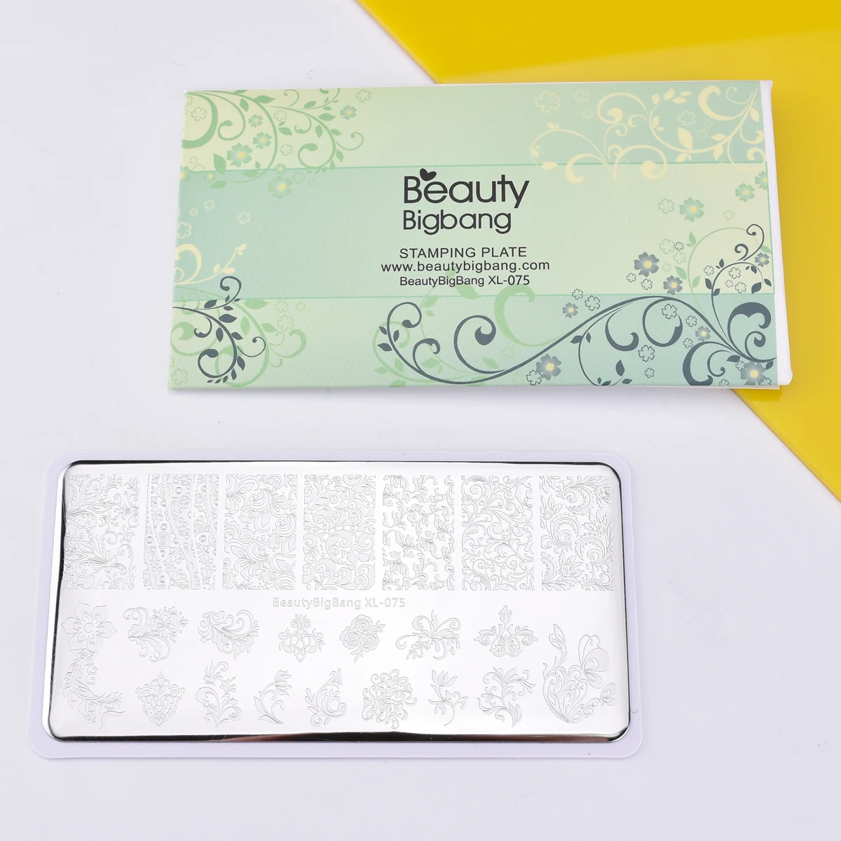 Пластины для стемпинга ногтей Beautybigbang, рисунок цветка, травяное лезвие, изображение 6*12 см, для штамп с лаком для ногтей, пластины для стемпинга, XL-075