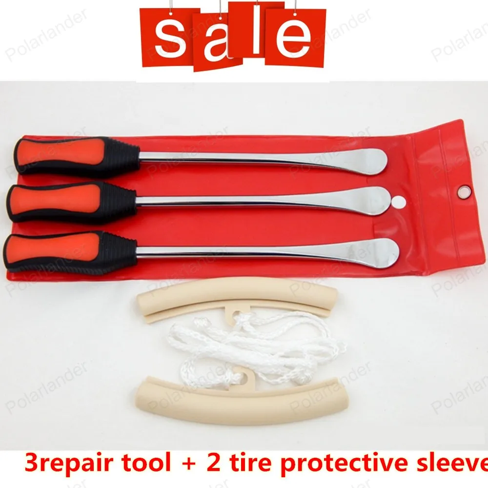 2PCS 3 Tire Iron Lever Tool Changing Spoon with Wheel Rim Protectors
