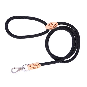 

Leather Tailor Handle Mountain Climbing Dog Rope Leash with Heavy Duty Metal Sturdy Clasp 1cm x 1.25m (Black)