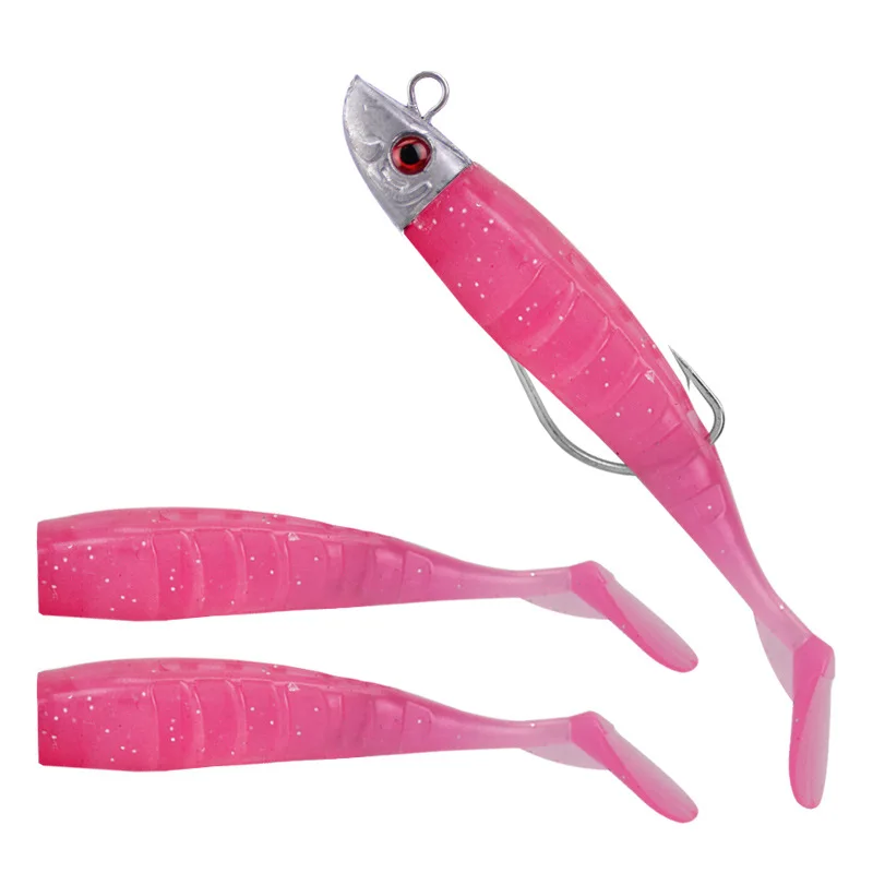 2 Replacement Lure Jigging Soft Bait Fishing Lures 8cm 8.5g DIY Lead Head Jig Fish T Tail Sea Bass Lure Fishing Tackle 2 Replacement Lure Jigging Soft Bait Fishing Lures 8cm 8.5g DIY Lead Head Jig Fish T Tail Sea Bass Lure Fishing Tackle