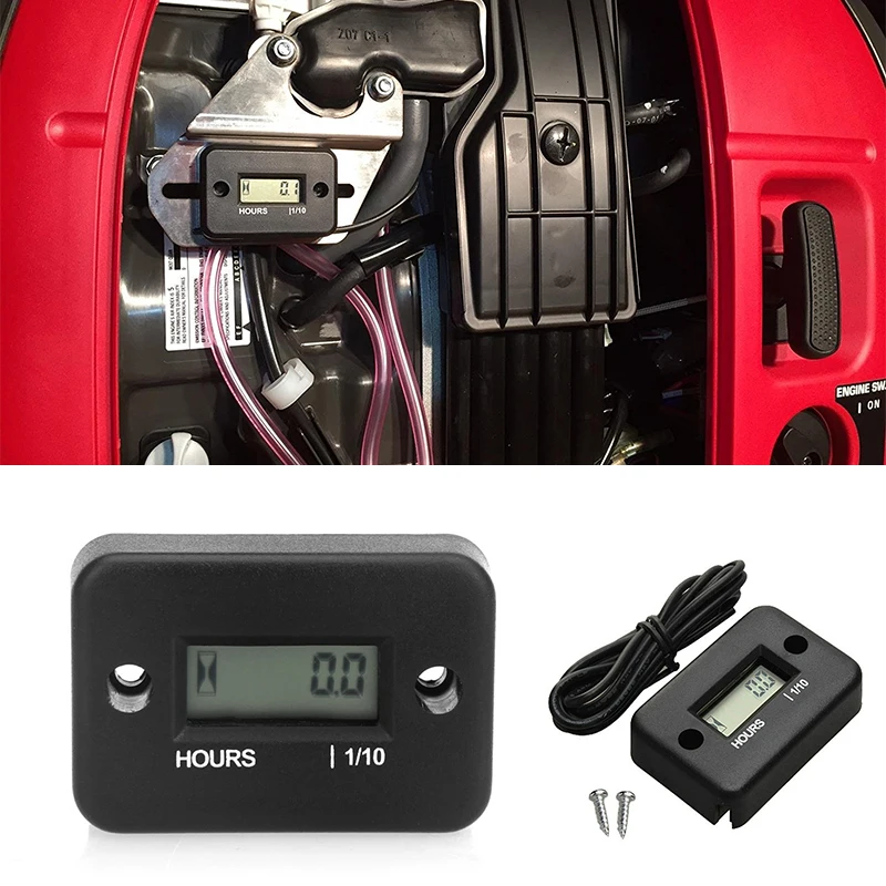 

Portable Digital Tach Hour Meter Gauge LCD for 4 Stroke Gas Engine Off-road Panel Hour ATV Motorcycle Accessories Auto Parts