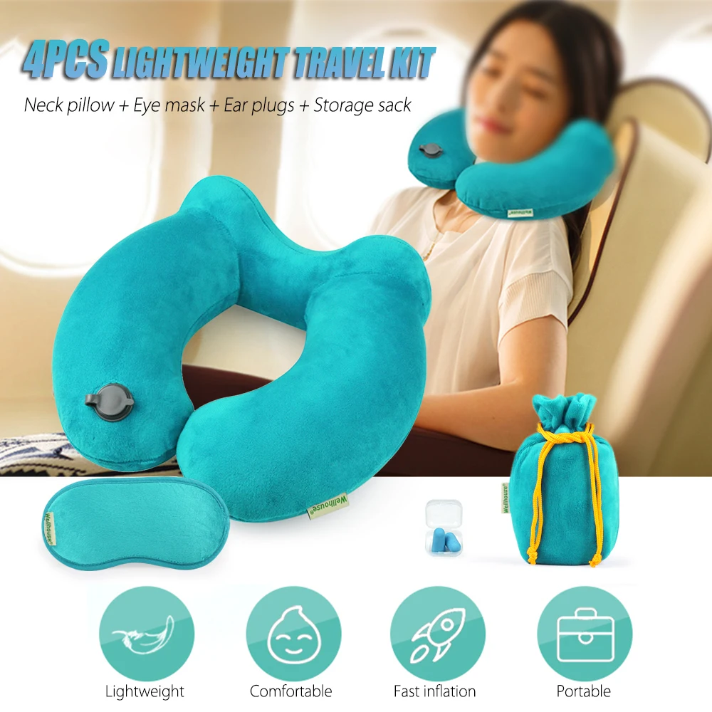 

Inflatable Neck Pillow Travel Airplane Pillow Camping Mattress Portable Inflatable Pillow Outdoor Camping Sleeping Gear