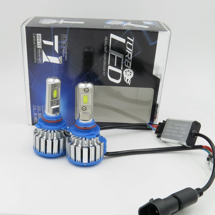 

T1 turbo 9005 9006 H10 Erro Free H7 H8 H9 auto LED Headlight Conversion Kit 7000LM 6000K EMC Turbo Fan H1 H3 880 881