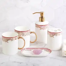 Модная Роскошная керамическая ванная креативная зубная щетка, набор для умывания ванной, чистящие принадлежности, чашка для рта, свадебный подарок LO725436