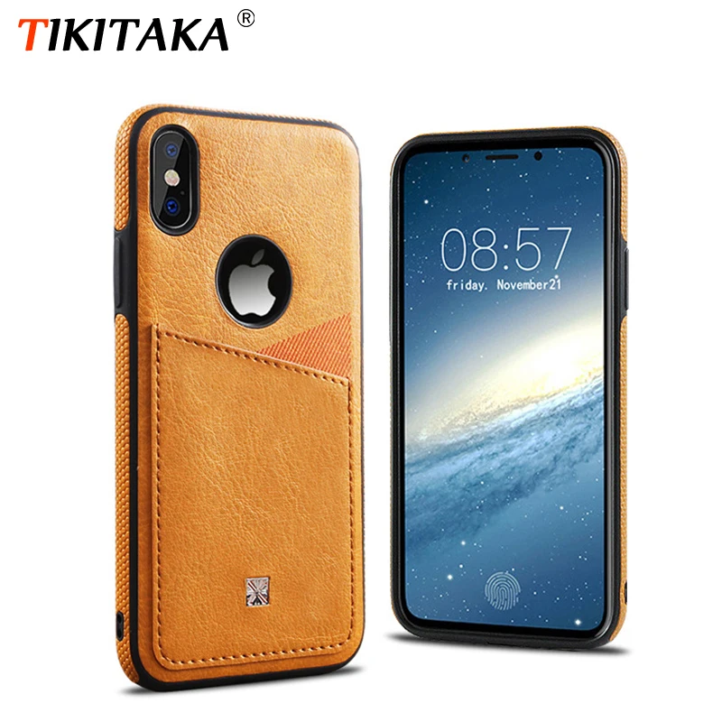 

Business Card Slot Pull Pouch Cover For iPhone XR 8 7 Plus XS Max XS Case Soft PU Leather Wallet Cases For iPhone X XS 6 6S Plus