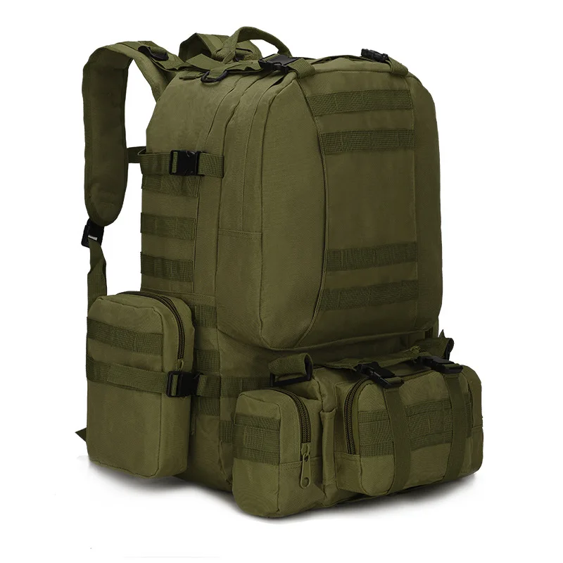  55L Molle 600D Military Tactical Backpack for Fishing Camping Hiking Hunting Climbing Rucksack Camouflage Mountaineering Bags