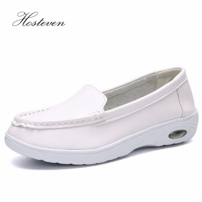 

Hosteven Women Shoes Sneaker Moccasins Casual Loafers Flats Leather Nurse Shoes Spring Autumn Female Ladies Leather Footware