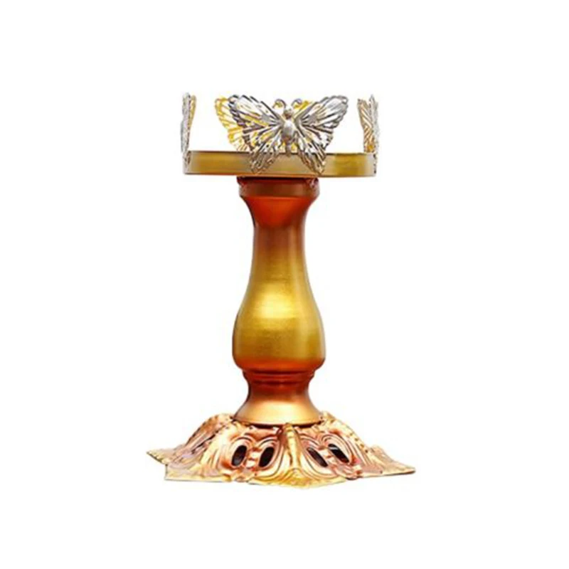 Винтаж Home Decor Романтический украшения, подсвечники белый подсвечники Tall Стекло подсвечники Изделия из металла