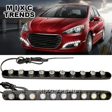 2x 12v Super Bright Flexible Daytime Running Light Rubber base bendable COB Lamp ultralow power consumption