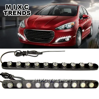 

2x 12v Super Bright Flexible Daytime Running Light Rubber base bendable COB Lamp ultralow power consumption Driving led DRL