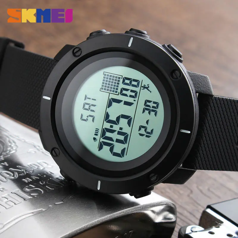 SKMEI Fashion Outdoor Sport Watch Men Calories 5Bar Waterproof Wristwatch  Chrono Back Light Digital Watch reloj hombre 1215 - AliExpress Watches