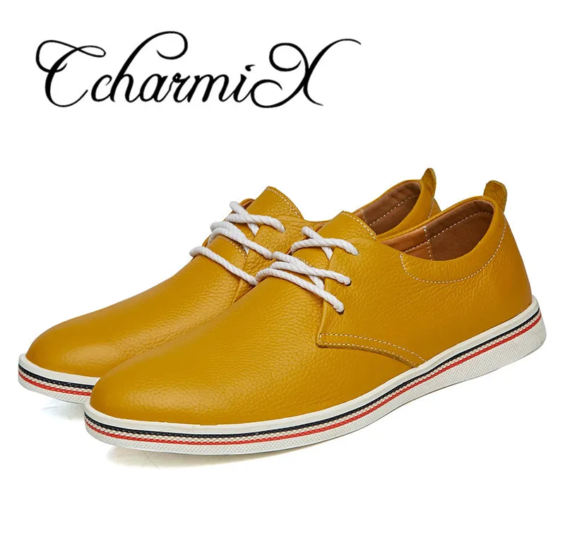 CcharmiX/Мужские модельные туфли из натуральной кожи наивысшего качества с острым носком; деловые мужские туфли на шнуровке; мужские туфли из натуральной кожи на плоской подошве; большие размеры