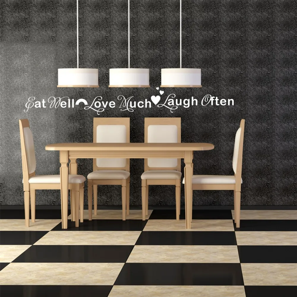 Kitchen Wall Sticker Eat Well Laugh Often Love Much Vinyl Wall