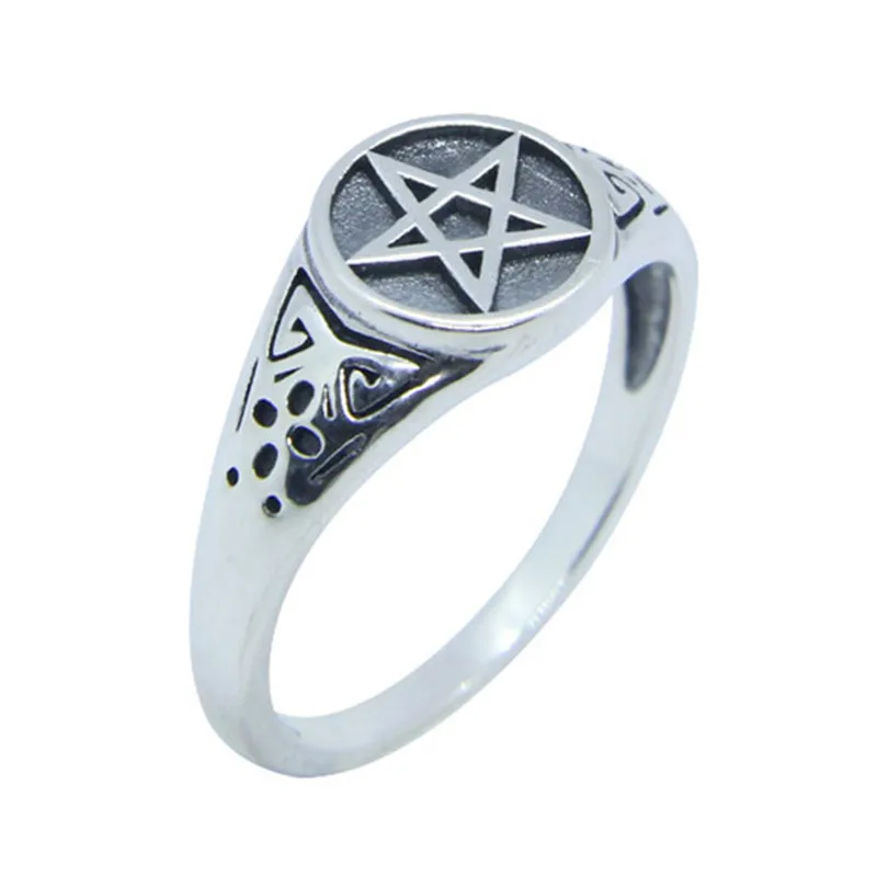 Free Shipping Size 6-10 Lady Girls 925 Sterling Silver Star Ring Jewelry Newest S925 Pentagram Ring
