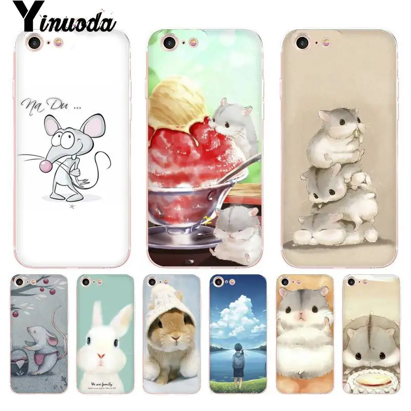 Чехол Yinuoda для iphone 7 6 X кролик мышь хомяк новинка чехлы телефона чехол iPhone 8 6S Plus 10 5