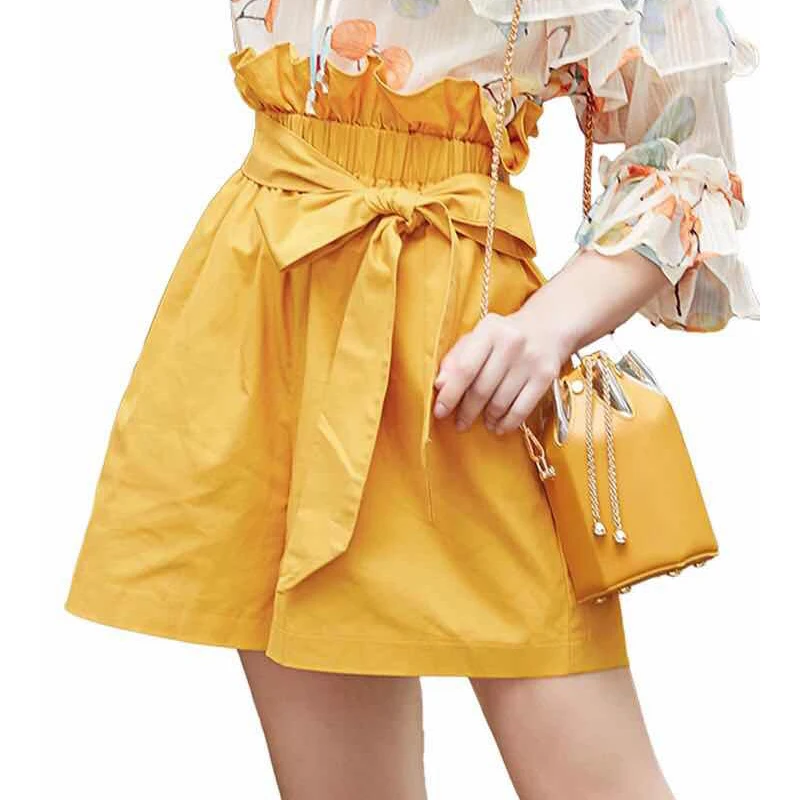 

2019 new fashion casual bow female short summer Lady high waist Beach Women shorts